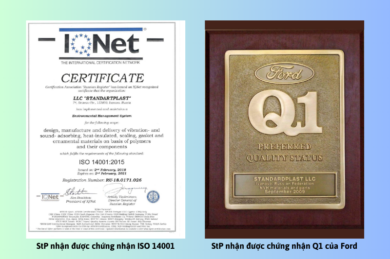Giá cách âm StP mới nhất 2025 3 Hệ thống quản lý của StP nhận được nhiều chứng nhận